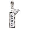 Silver Plated Let It Go - Silver Plated Twist Rope Bead Charm Dangle with Mini Year 2025: Year to Remember Jewelry Gift - Celebrations