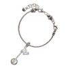 Silver Plated 3-D Banjo - Silver Plated Twist Rope Bead Charm Dangle with Mini Year 2025 on a large hole bead bracelet Jewelry Ideas and Examples