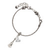 Silver Plated Guitar - Silver Plated Twist Rope Bead Charm Dangle with Mini Year 2025 on a large hole bead bracelet Jewelry Ideas and Examples