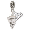 Silver Plated Pizza Slice - Silver Plated Twist Rope Bead Charm Dangle with Mini Year 2025: Year to Remember Jewelry Gift - Celebrations
