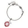 Silver Plated Red Always Loved Fire Department Shield - Silver Plated Twist Rope Bead Charm Dangle with Mini Year 2025 on a large hole bead bracelet Jewelry Ideas and Examples