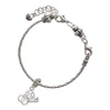 Silver Plated Mini Handcuffs - Silver Plated Twist Rope Bead Charm Dangle with Mini Year 2025 on a large hole bead bracelet Jewelry Ideas and Examples