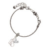 Silver Plated Chihuahua Silhouette Heart - Silver Plated Twist Rope Bead Charm Dangle with Mini Year 2025 on a large hole bead bracelet Jewelry Ideas and Examples