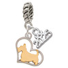 Two-tone Scottie Dog Silhouette Heart - Silver Plated Twist Rope Bead Charm Dangle with Mini Year 2025: Year to Remember Jewelry Gift - Celebrations