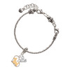 Two-tone Scottie Dog Silhouette Heart - Silver Plated Twist Rope Bead Charm Dangle with Mini Year 2025 on a large hole bead bracelet Jewelry Ideas and Examples