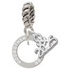 Silver Plated Godmother Eternity Ring - Silver Plated Twist Rope Bead Charm Dangle with Mini Year 2025: Year to Remember Jewelry Gift - Celebrations