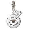 Silver Plated Domed Class of 2025 - Silver Plated Twist Rope Bead Charm Dangle with Mini Year 2025: Year to Remember Jewelry Gift - Celebrations