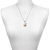 Silver Plated Domed Music - Cello - Silver Plated Twist Rope Bead Charm Dangle with Mini Year 2025 as a necklace pendant