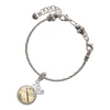 Silver Plated Domed Music - Flute - Silver Plated Twist Rope Bead Charm Dangle with Mini Year 2025 on a large hole bead bracelet Jewelry Ideas and Examples