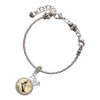 Silver Plated Domed Music - Harp - Silver Plated Twist Rope Bead Charm Dangle with Mini Year 2025 on a large hole bead bracelet Jewelry Ideas and Examples