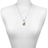 Silver Plated Domed Music - Piano - Silver Plated Twist Rope Bead Charm Dangle with Mini Year 2025 as a necklace pendant