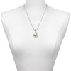 Silver Plated Domed Puzzle Piece Heart - Silver Plated Twist Rope Bead Charm Dangle with Mini Year 2025 as a necklace pendant