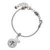 Silver Plated Domed Black BN - Silver Plated Twist Rope Bead Charm Dangle with Mini Year 2025 on a large hole bead bracelet Jewelry Ideas and Examples