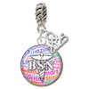 Silver Plated Domed Multi Color BSN - Silver Plated Twist Rope Bead Charm Dangle with Mini Year 2025: Year to Remember Jewelry Gift - Celebrations