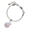 Silver Plated Domed Multi Color DNP - Silver Plated Twist Rope Bead Charm Dangle with Mini Year 2025 on a large hole bead bracelet Jewelry Ideas and Examples