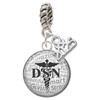 Silver Plated Domed Black DSN - Silver Plated Twist Rope Bead Charm Dangle with Mini Year 2025: Year to Remember Jewelry Gift - Celebrations