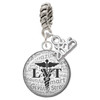 Silver Plated Domed Black LVT - Silver Plated Twist Rope Bead Charm Dangle with Mini Year 2025: Year to Remember Jewelry Gift - Celebrations