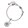 Silver Plated Domed Black MSN - Silver Plated Twist Rope Bead Charm Dangle with Mini Year 2025 on a large hole bead bracelet Jewelry Ideas and Examples