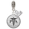 Silver Plated Domed Black PA - Silver Plated Twist Rope Bead Charm Dangle with Mini Year 2025: Year to Remember Jewelry Gift - Celebrations