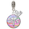 Silver Plated Domed Multi Color RN - Silver Plated Twist Rope Bead Charm Dangle with Mini Year 2025: Year to Remember Jewelry Gift - Celebrations