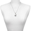 Silver Plated Domed Black RPT - Silver Plated Twist Rope Bead Charm Dangle with Mini Year 2025 as a necklace pendant