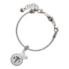 Silver Plated Domed Black RT - Silver Plated Twist Rope Bead Charm Dangle with Mini Year 2025 on a large hole bead bracelet Jewelry Ideas and Examples
