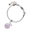Silver Plated Domed Multi Color RVT - Silver Plated Twist Rope Bead Charm Dangle with Mini Year 2025 on a large hole bead bracelet Jewelry Ideas and Examples