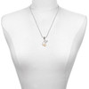 Two-tone Swimmer in Heart - Silver Plated Twist Rope Bead Charm Dangle with Mini Year 2025 as a necklace pendant