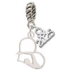 Silver Plated Swimmer in Heart - Silver Plated Twist Rope Bead Charm Dangle with Mini Year 2025: Year to Remember Jewelry Gift - Celebrations