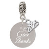Stainless Steel In all things Give Thanks Disc - Silver Plated Twist Rope Bead Charm Dangle with Mini Year 2025: Year to Remember Jewelry Gift - Celebrations