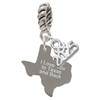 Stainless Steel I Love You to Texas - Silver Plated Twist Rope Bead Charm Dangle with Mini Year 2025: Year to Remember Jewelry Gift - Celebrations