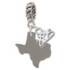 Stainless Steel Texas Shape - Silver Plated Twist Rope Bead Charm Dangle with Mini Year 2025: Year to Remember Jewelry Gift - Celebrations