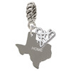 Stainless Steel Home is Texas - Silver Plated Twist Rope Bead Charm Dangle with Mini Year 2025: Year to Remember Jewelry Gift - Celebrations