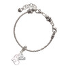 Silver Plated Moose in Heart - Silver Plated Twist Rope Bead Charm Dangle with Mini Year 2025 on a large hole bead bracelet Jewelry Ideas and Examples