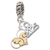 Two-tone Squirrel in Heart - Silver Plated Twist Rope Bead Charm Dangle with Mini Year 2025: Year to Remember Jewelry Gift - Celebrations