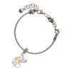 Two-tone Moose in Heart - Silver Plated Twist Rope Bead Charm Dangle with Mini Year 2025 on a large hole bead bracelet Jewelry Ideas and Examples