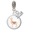 Silver Plated Domed Llama - Silver Plated Twist Rope Bead Charm Dangle with Mini Year 2025: Year to Remember Jewelry Gift - Celebrations