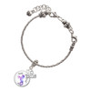 Silver Plated Domed Stay Magical Unicorn - Silver Plated Twist Rope Bead Charm Dangle with Mini Year 2025 on a large hole bead bracelet Jewelry Ideas and Examples