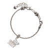 Silver Plated Class of 2027 - Silver Plated Twist Rope Bead Charm Dangle with Mini Year 2025 on a large hole bead bracelet Jewelry Ideas and Examples