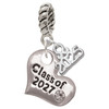 Silver Plated Class of 2027 Heart - Silver Plated Twist Rope Bead Charm Dangle with Mini Year 2025: Year to Remember Jewelry Gift - Celebrations