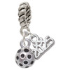 Silver Plated 3-D Pickleball - Silver Plated Twist Rope Bead Charm Dangle with Mini Year 2025: Year to Remember Jewelry Gift - Celebrations