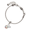 10mm Clear AB Crystal Drop - Silver Plated Twist Rope Bead Charm Dangle with Mini Year 2025 on a large hole bead bracelet Jewelry Ideas and Examples
