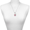 Silver Plated Large Super Sparkle Crystal Pink AB Softball - Silver Plated Twist Rope Bead Charm Dangle with Mini Year 2025 as a necklace pendant