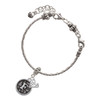 Silver Plated Antiqued Round Seal - Initial - F - Silver Plated Twist Rope Bead Charm Dangle with Mini Year 2025 on a large hole bead bracelet Jewelry Ideas and Examples