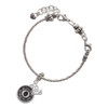 Silver Plated Antiqued Round Seal - Initial - O - Silver Plated Twist Rope Bead Charm Dangle with Mini Year 2025 on a large hole bead bracelet Jewelry Ideas and Examples