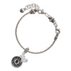 Silver Plated Antiqued Round Seal - Initial - Q - Silver Plated Twist Rope Bead Charm Dangle with Mini Year 2025 on a large hole bead bracelet Jewelry Ideas and Examples
