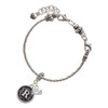 Silver Plated Antiqued Round Seal - Initial - R - Silver Plated Twist Rope Bead Charm Dangle with Mini Year 2025 on a large hole bead bracelet Jewelry Ideas and Examples