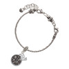 Silver Plated Antiqued Round Seal - Butterfly - Silver Plated Twist Rope Bead Charm Dangle with Mini Year 2025 on a large hole bead bracelet Jewelry Ideas and Examples