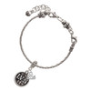 Silver Plated Nurse Caduceus Seal - LVN - Silver Plated Twist Rope Bead Charm Dangle with Mini Year 2025 on a large hole bead bracelet Jewelry Ideas and Examples