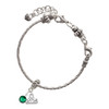 Crystal Green Channel Drop - Silver Plated Twist Rope Bead Charm Dangle with Mini Year 2025 on a large hole bead bracelet Jewelry Ideas and Examples